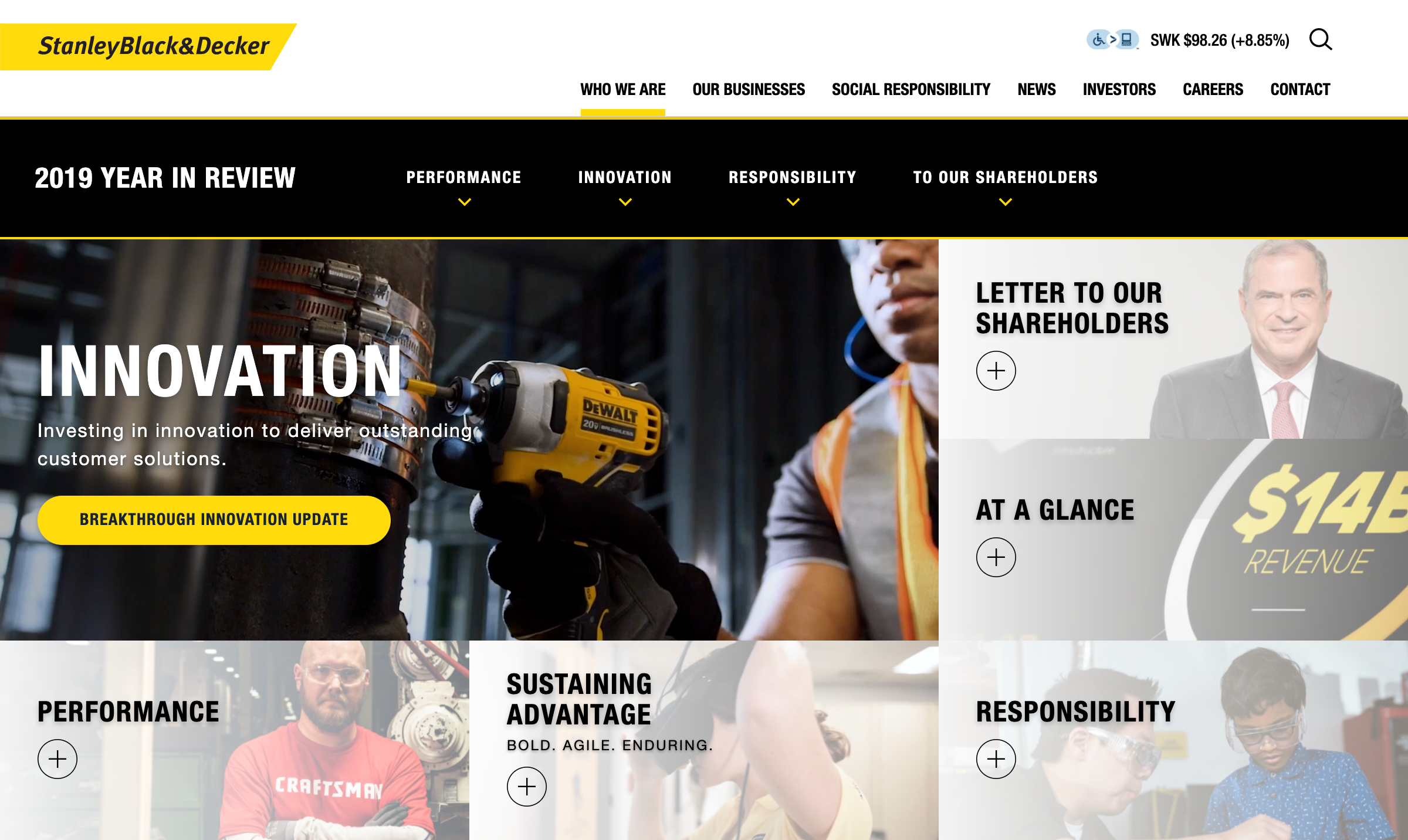 Stanley Black & Decker Homepage